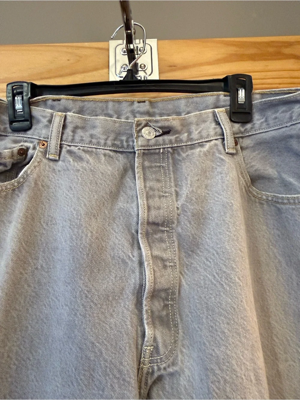 Levi's 501 Original Fit Button fly -Men's Light Gray 42 x 30
